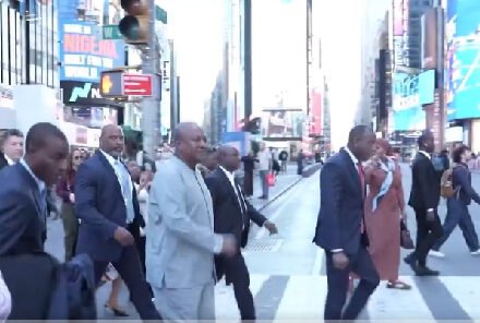 President John Dramani Mahama walking on the streets of New York get reactions