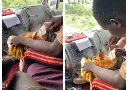 Video of Truck Mate Cooking Jollof Rice Inside Moving Truck Pops Up