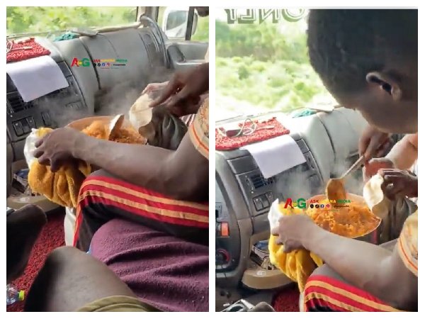 Video of Truck Mate Cooking Jollof Rice Inside Moving Truck Pops Up