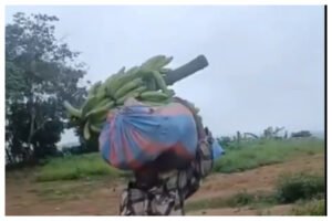 ‘I Am a Thief’ – Man Accused of Stealing Plantains and Cassava Paraded Through Town In The Eastern Region
