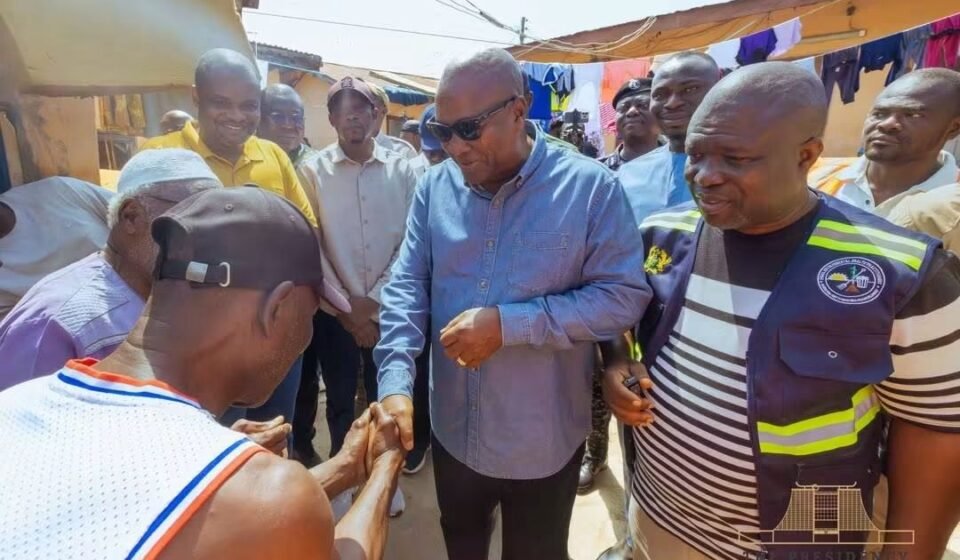 President Mahama Visits Hohoe Flood Victims After Bridge Collapse