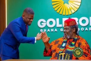 Pete Edochie Pays Courtesy Call On GoldBod CEO Sammy Gyamfi During Ghana Legacy Project Visit
