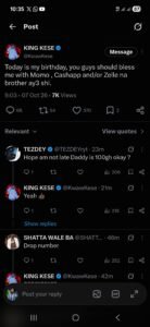 Kwaw Kese Asks Fans For MoMo On His Birthday